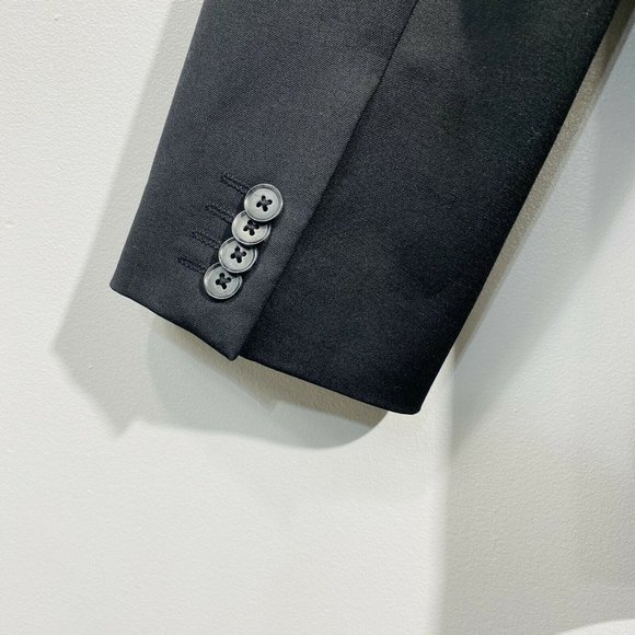 Express Mens Blazer suit Coat size 44R Black Stretch Wool Blend 2 Button - Picture 8 of 8